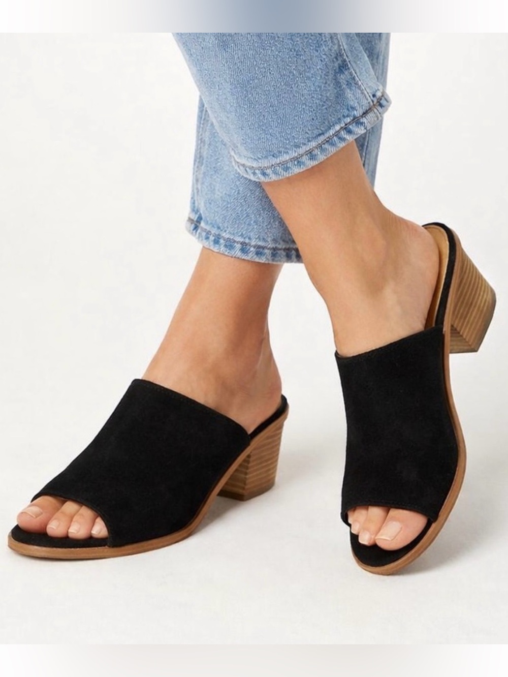 Marc Fisher Women’s Black Slip On Sandals Heels